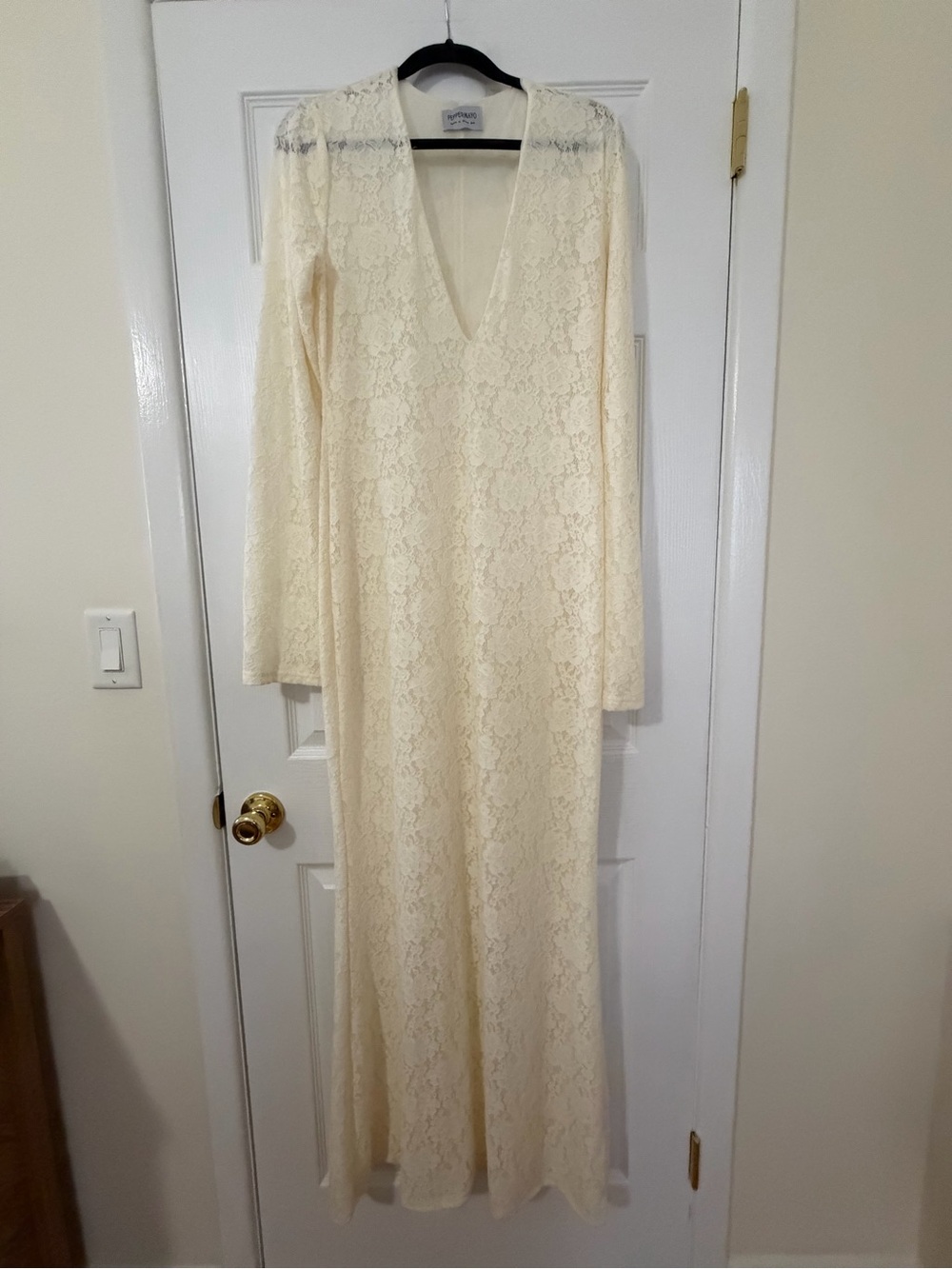 Peppermayo Ivory Lace Maxi Dress